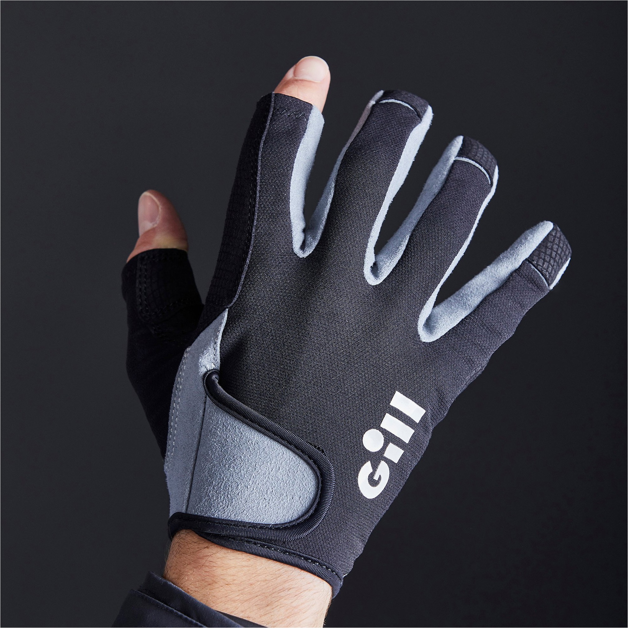 2026 Gill Junior Long Finger Deckhand Gloves 7053J - Black